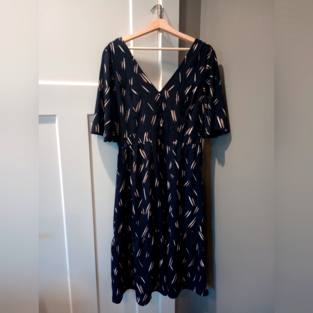 Very J Navy Print Dress